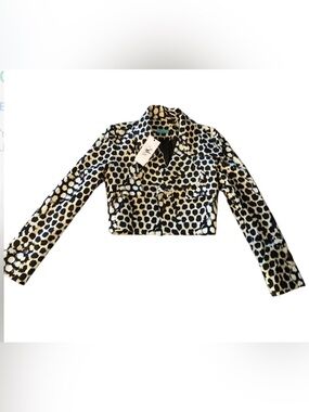 NWT Sika Handmade Cropped Black & Cream Jacket, size XS
